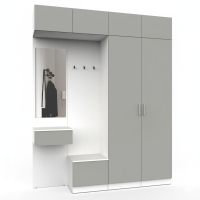 Набор мебели для прихожей "Марсель-207" МР 01-207 В2490 Ш2000 Г420 (ЛДСП Шиншилла серая)